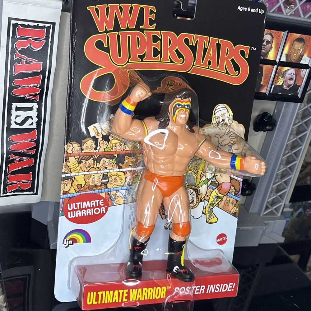 WWE LJN Mattel Superstars Ultimate Warrior 8” Action Figure Black Card