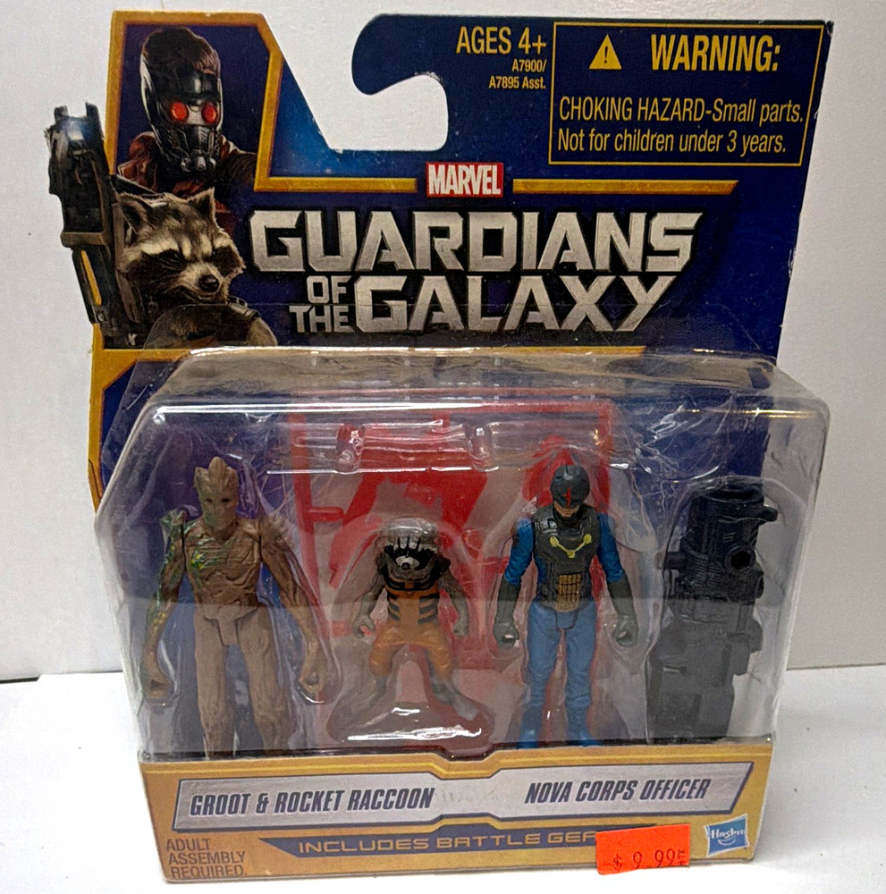 Hasbro Guardians of the Galaxy Groot Rocket Raccoon Nova Corps Set Boxed Ages 4+
