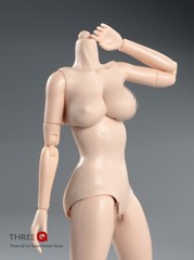 US 1/6 Woman Pale Skin Half-Seamless Female Movable Action Figure Body Model Toy