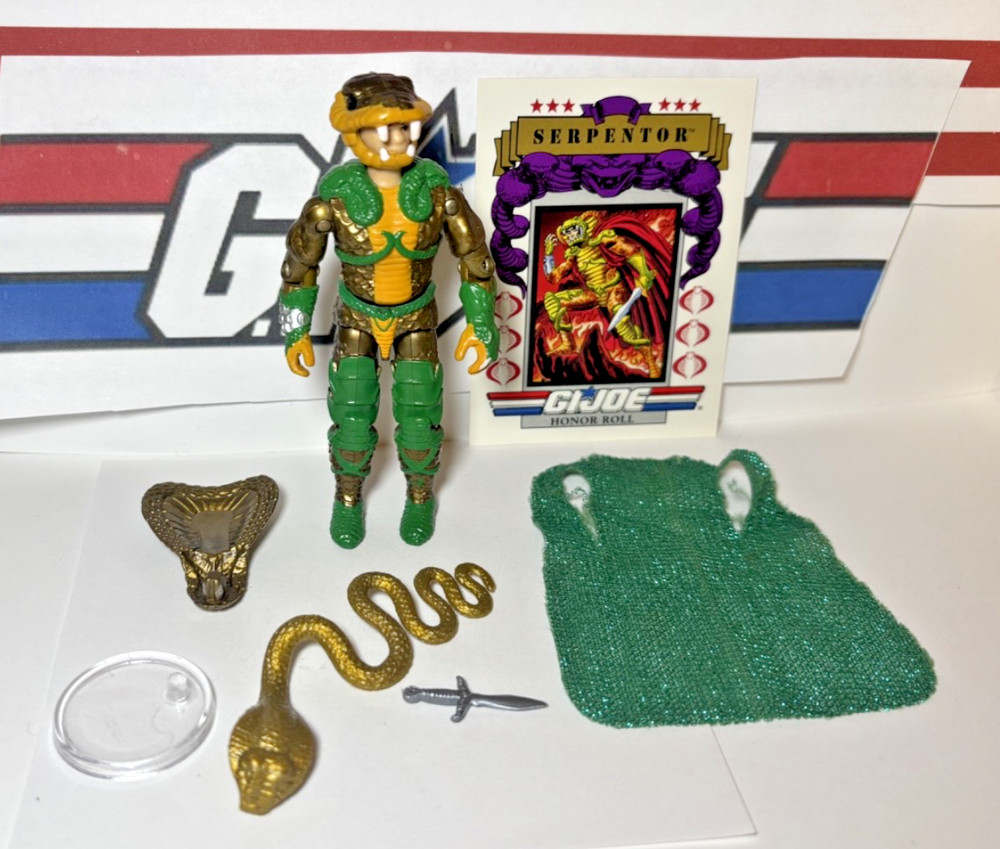 GI Joe Serpentor 1986 v1 *100% COMPLETE, Near Mint figure!* Original Cape VTG