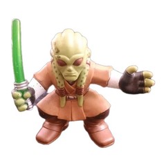 Hasbro Star Wars Galactic Heroes KIT FISTO figure tan Jedi robes & Green saber