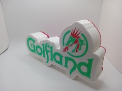 Retro Golfland logo lightbox sign Golf Land Arcade display logo used in 1980s