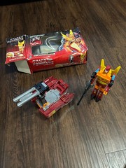 Vintage G1 Rodimus Prime Transformers w/ Box, Trailer & Blaster (1986)