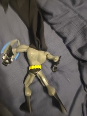 DC Comics Batman Action Figure Gray Black Yellow with Cape & Accessory