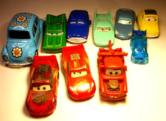 Disney Pixar Cars Plastic Toy Lot Of 8 Plus VW Diecast Flower Beetle & Small Car