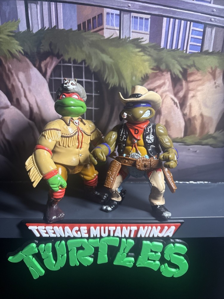 1992 TMNT Wacky Wild West Sewer Scout Raph Crazy Cowboy Don w/ Belt Figure Lot
