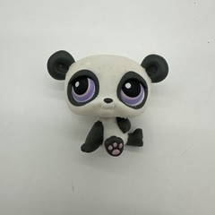 Littlest Pet Shop Panda Bear LPS #89 Gray & White Purple Pink Eyes Red Magnet