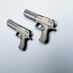 Desert Eagle V1 (Set of x2) 1:12 Scale 3D Printed Figure Pistols
