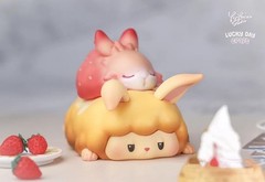 YOYO YEUNG Studio Cotton Ball RABY&Bunny Strawberry Muffin Set Figure H7CM/2.8in