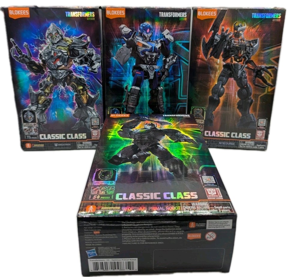 Lot Of 4 Blokees Transformers Megatron/Optimus Primal/Scourge/Mirage Model Kits