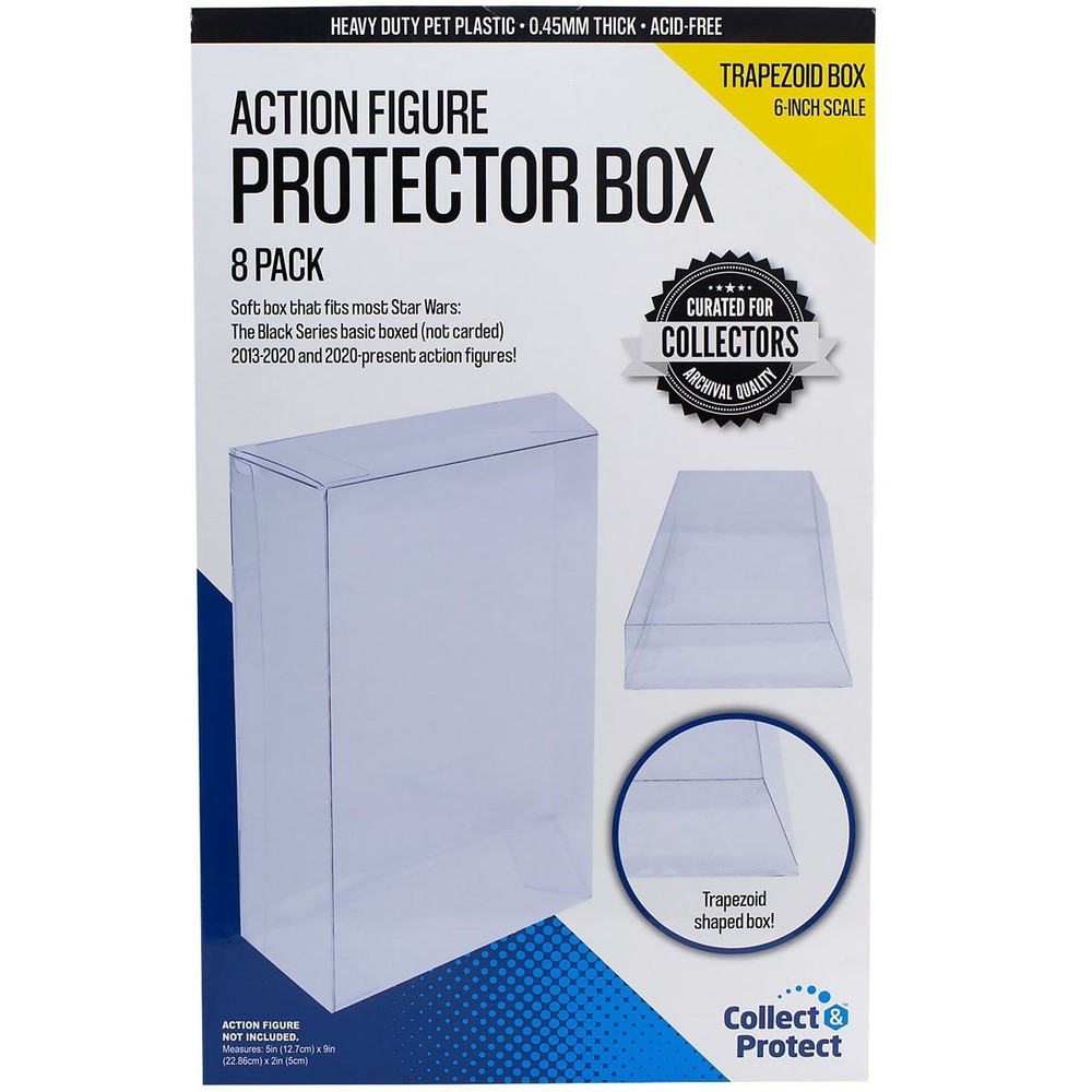 Star Wars BLACK SERIES Protector CASE Clear 8 Pack Angled Side 1:12 5x9x2