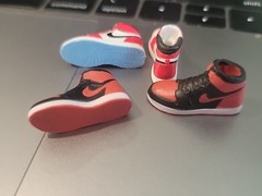 1 Pair 1:12 Scale Basketball Mini Jordon Sneakers ONLY RED AND WHITE LEFT