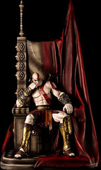 Gaming Heads God of War Kratos On Throne With box