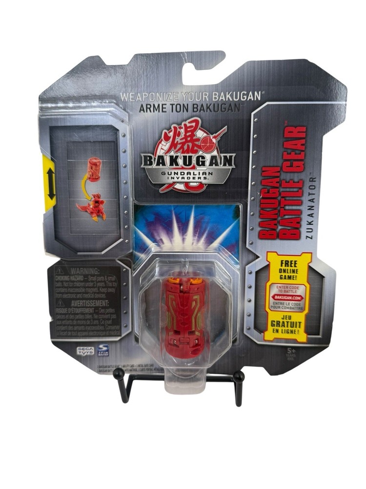 Bakugan ZUKANATOR Battle Gear Red SILVER Attribute 2010 Spin Master FREE SHIPPIN