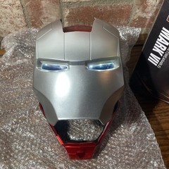 Iron Man Mark VII Headgear 1:1 Helmet LED Eyes Silver CG7248 Wearable New in Box