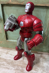 Vintage 1995 Toy Biz Marvel Iron Man Red Silver Armor 10.25″ Figure w Cannon
