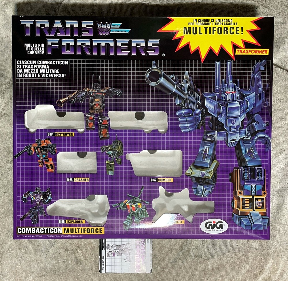 TRANSFORMERS G1 DECEPTICON COMBATICONS BRUTICUS GIFTSET BOX, FOAM, & MANUAL NEW!