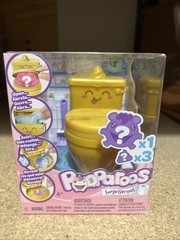 Mattel 2018 Pooparoos Happy Gold Toilet w 4 Surpriseroos New in Box