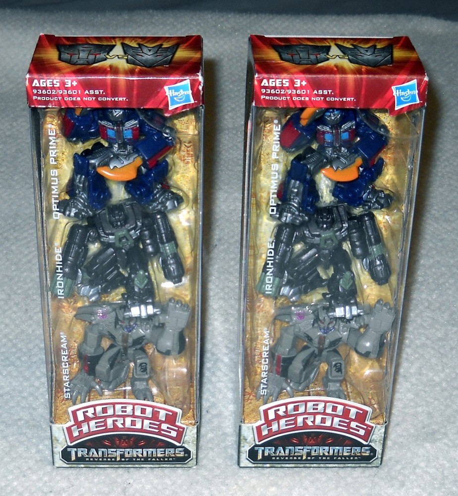 2009 Transformers ROTF Robot Heroes Optimus Ironhide Starscream – See Pics – New