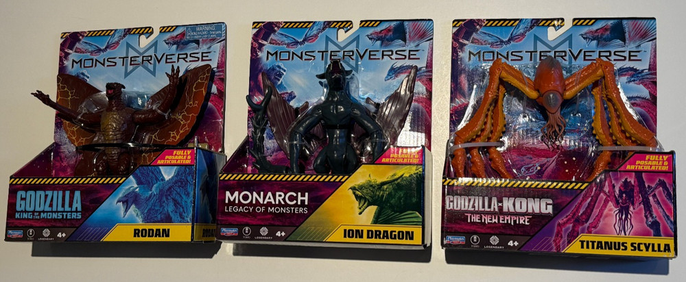 MonsterVerse ION DRAGON RODAN TITANUS SCYLLA 6″ Action Figures set of 3 NEW!