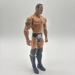 Mattel WWE The Rock Basic Action Figure Black Trunks Bull Logo 2011