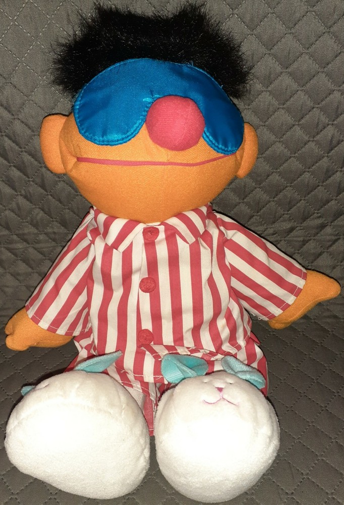 TYCO 1996 19″ Sesame Street Talking Sleepy Time Snoring Ernie Bedtime Plush