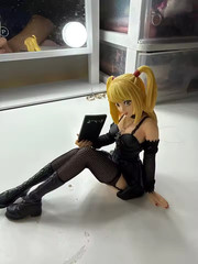 Death Note Misa Amane 10cm Sitting Figure Gothic Leather Dress PVC Model Gift