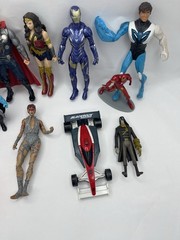 Lot of 14 Action Figures Marvel, DC, Power Rangers, Transformers Toy Bundle