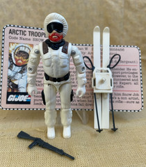 1983 GI Joe SNOW JOB – Great Figure w/ File Card – Bright White – 100% Complete