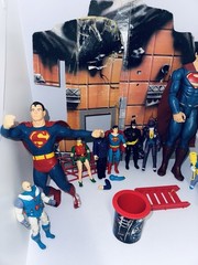 Vintage Lot of Superman Batman Robin Etc Action Figures DC Comics Toys