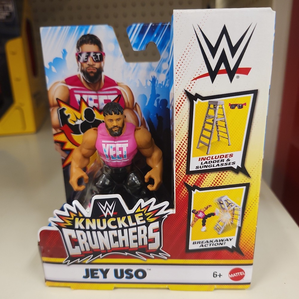 WWE Jey Uso Knuckle Crunchers Series 9 Pink Yeet Mattel Figures Bloodline