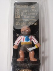 Authentic Reproduction Pirate Treasure Coin and PVC Figure Toy