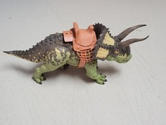 2017 Primal Clash Dino Commander Triceratops Figure – Lanard with saddle