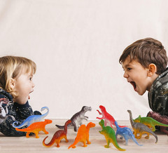 39 Piece Mini Dinosaur Figures, Assorted Vinyl Plastic Dinosaur Toys for Easter