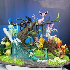 27cm Eeveelution Pokemon Figure Eevee Evolution PVC Model Statue
