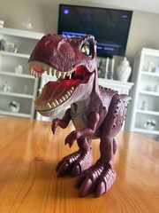 ZURU Robo Alive Red T-Rex Robotic Dinosaur Sound Walking Roaring Light Up Works!