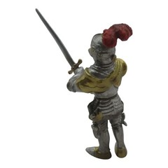 2003 Schleich Germany Silver & Gold Knight w Sword – Red Plume