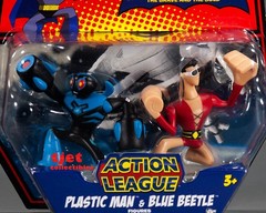 Action League Batman Brave & Bold Plastic Man & Blue Beetle 2008 Mattel New