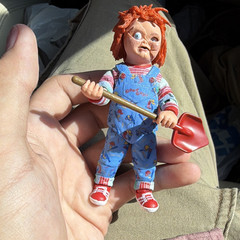 Chucky Tommy smashed face Child’s Play 2 Action Figure Doll w/shovel