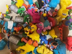Sesame Street Figures Lot Of 10 Big Bird Elmo Cookie Monster Oscar Random Mix