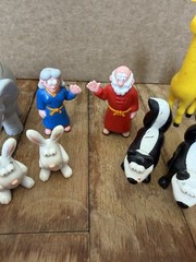 Vintage Beginners Bible Noahs Ark PVC Toy Figures Lot 16 Piece Matching Animal