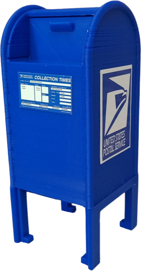 Mail Box Model Prop Blue 1/10 Scale Action Figure Diorama Dollhouse Accessory