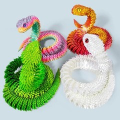 30/60cm 3D Printed Snake Action Figures Articulated Movable Joint Simulation.