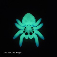 Glow in the Dark Tiny Spider 3D Printed Articulated Flexi Fidget Toy