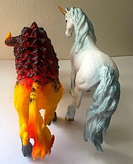 6″ LAST UNICORN figure lot set action RED BULL toy horse pony doll pegasus