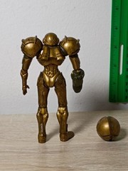 4″ GOLD TROPHY SAMUS + MORPH BALL 3-PK World of Nintendo Phazon Suit Metallic