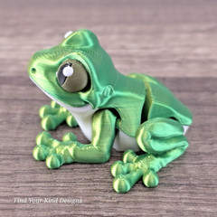 Mini Frog 3D Articulated Flexi Fidget Toy- Stocking Stuffer Gift- Desk Pet