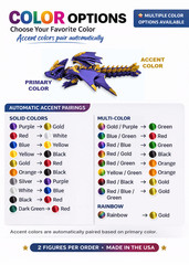 Qty 2 Crystal Wolf Dragon Toys 10″ Articulated 3D Fantasy Fidget Desk Pets