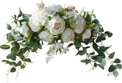 Wedding Arch Flowers, 30 Inch Rustic Artificial Floral Swag for Door Lintel, Gre