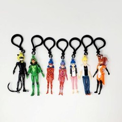 Miraculous Tales of Ladybug Chibi In Motion – Set of 7 Danglers : RARE Ladybug